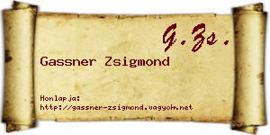 Gassner Zsigmond névjegykártya